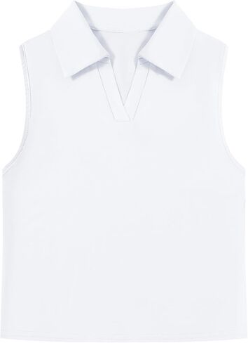 Girls Tennis Golf Dress Outfit Sleeveless Polo V Neck Tank Top and Skorts Sets Sport Skirt with Pockets in Saudi Arabia