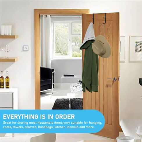 4 Pcs Over The Door Hook,Cubicle Hooks for Hanging,Cubicle Hooks for Wall Panel,Heavy Duty Metal Hook for Bathroom, Towels, Clothes, Bags in Saudi Arabia