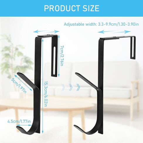 4 Pcs Over The Door Hook,Cubicle Hooks for Hanging,Cubicle Hooks for Wall Panel,Heavy Duty Metal Hook for Bathroom, Towels, Clothes, Bags in Saudi Arabia