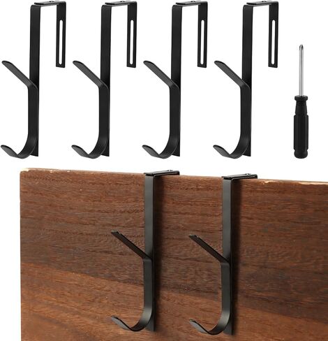 4 Pcs Over The Door Hook,Cubicle Hooks for Hanging,Cubicle Hooks for Wall Panel,Heavy Duty Metal Hook for Bathroom, Towels, Clothes, Bags in Saudi Arabia