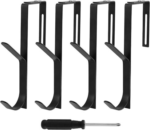 4 Pcs Over The Door Hook,Cubicle Hooks for Hanging,Cubicle Hooks for Wall Panel,Heavy Duty Metal Hook for Bathroom, Towels, Clothes, Bags in Saudi Arabia