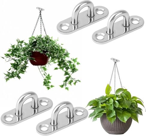4 قطع خطافات على شكل حرف U من الفولاذ المقاوم للصدأ، خطافات سقف، لوحة عين، خطافات الأجهزة البحرية، لوحة عيون، خطافات تثبيت على الحائط مع براغي وأنبوب توسيع بلاستيكي in Saudi Arabia