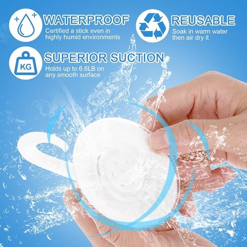 Suction Cup Hooks, 4 Pack Small Clear Vacuum Holder Removable Heavy Duty Waterproof Shower Hooks Reusable Suction Hanger for Kitchen Bathroom Decoration in Saudi Arabia