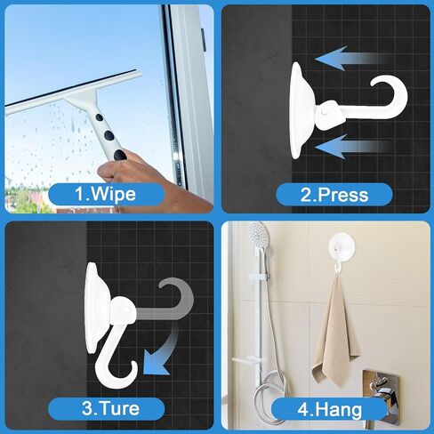 Suction Cup Hooks, 4 Pack Small Clear Vacuum Holder Removable Heavy Duty Waterproof Shower Hooks Reusable Suction Hanger for Kitchen Bathroom Decoration in Saudi Arabia