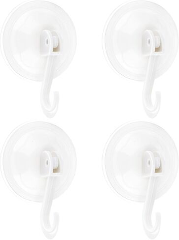 Suction Cup Hooks, 4 Pack Small Clear Vacuum Holder Removable Heavy Duty Waterproof Shower Hooks Reusable Suction Hanger for Kitchen Bathroom Decoration in Saudi Arabia