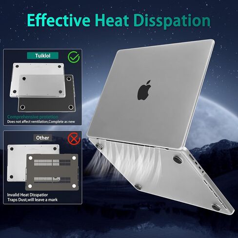 حافظة Tuiklol لجهاز MacBook Pro 16 بوصة 2023 2022 2021 إصدار M3 A2991 M2 A2780 M1 A2485 Pro/Max Chip مع شاشة Retina ومعرف اللمس، حافظة رفيعة للغاية ومضادة لبصمات الأصابع مع غطاء MacBook Pro 16، شفاف in Kuwait