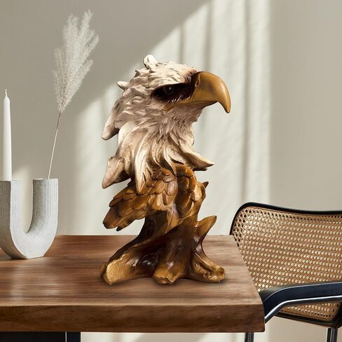 Eagle Head Statue, Resin Bald Eagle Bust Decor Home, Sculpture Collectible Figurines Table Mantel Shelf Decoraton in Kuwait