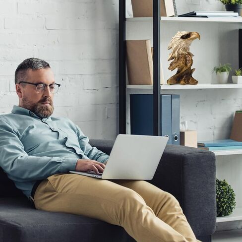 Eagle Head Statue, Resin Bald Eagle Bust Decor Home, Sculpture Collectible Figurines Table Mantel Shelf Decoraton in Kuwait