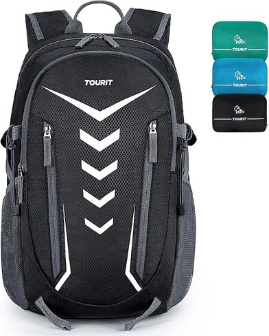 TOURIT Hiking Backpack 40L Lightweight Hiking Daypack Foldable Waterproof Camping Backpack for Women Men Travel Outdoor Black in Saudi Arabia