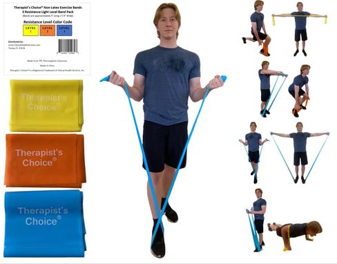 Therapist’s Choice® Resistance Bands for Working Out, Physical Therapy Bands, Elastic and Exercise Bands Set for Stretching, Suitable for Rehab, Yoga, Pilates, Gym, Home Exercise in Saudi Arabia