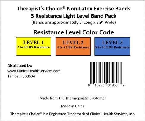 Therapist’s Choice® Resistance Bands for Working Out, Physical Therapy Bands, Elastic and Exercise Bands Set for Stretching, Suitable for Rehab, Yoga, Pilates, Gym, Home Exercise in Saudi Arabia
