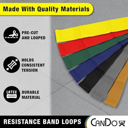 CanDo Resistance Exercise Band Loop, Gold XXX-Heavy 10 inch, for Workouts, Exercise, Yoga, Training at Home or Gym, Durable Latex Fitness Bands in Saudi Arabia