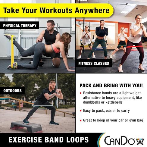 CanDo Resistance Exercise Band Loop, Gold XXX-Heavy 10 inch, for Workouts, Exercise, Yoga, Training at Home or Gym, Durable Latex Fitness Bands in Saudi Arabia