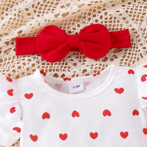 Baby Girl Clothes Outfits Summer Cute Little Bear Romper + Shorts + Butterfly Tie Hair Band Set 0-18 Months in Saudi Arabia