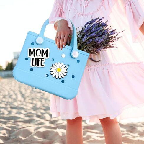 2Pcs Letter Charms for Bogg Bag Accessories,Momlife Bag Inserts Charms are Compatible with All Models of Bogg Bag Original and Perfectly Personalizes Your Rubber Beach Tote Bags in Saudi Arabia