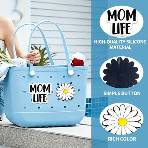 2Pcs Letter Charms for Bogg Bag Accessories,Momlife Bag Inserts Charms are Compatible with All Models of Bogg Bag Original and Perfectly Personalizes Your Rubber Beach Tote Bags in Saudi Arabia