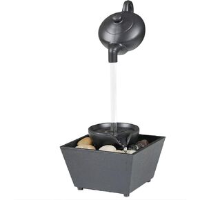 Fountain Ornament, Teapot Waterfall Ornaments, 5v Dual Power Supply Mode is Compact Lightweight, USB Waterfall Fountain is Suitable for Installation in Living Rooms Offices Tv Cabinets