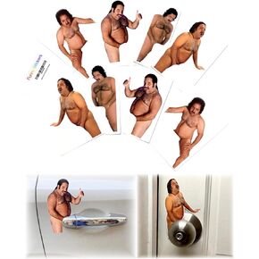 8 Funny Prank Stickers for Cars and Door Handle Pranks - Ron Jeremy Meme Sticker Amusing Decals