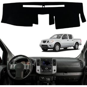 Dashboard Dash Board Cover Mat Pad Carpet Non-Slip Custom Compatible with Nissan Frontier 2007-2021 Suzuki Equator 2009-2012 Protector Sunshield (Black Trim)