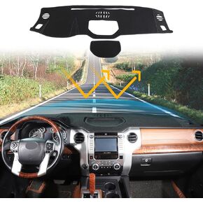 LLKUANG Terylene Carpet Dashmat Dash Mat,for Toyota Tundra 2014-2021 Car Dashboard Cover Sun Shade Pad,Anti-Slip Dash Board Accessories(Left Hand Drive) (for Tundra 2014-2021)