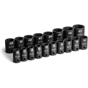 Capri Tools 1/2 in. Drive Deep Impact Socket Set, 7/16 to 1-1/4 in, SAE, 14-Piece