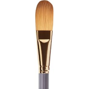 KINGART Premium Finesse 8600A-3/4 Aqua Flat Oval Wash Series Artist Brush, Synthetic Kolinsky Sable Hair, Short Acrylic Handle, for Watercolor and Oil Paints, Size 3/4"