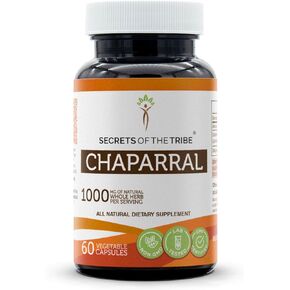 Secrets of the Tribe Chaparral 120 Capsules(2 pcs.), 1000 mg, Chaparral (Larrea tridentata) Dried Leaf and Flower (2x120 Capsules)