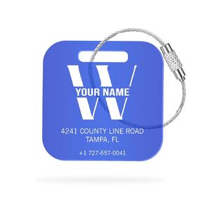 Custom Luggage Tags - Acrylic Tags with Holes & Steel Loops | Personalized Luggage Tags also for Backpacks & Sports Bags | Bag Tags Luggage Identifiers for Suitcases (Silicone Orange)