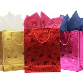 13" Valentines Day Bags 2 Pcs With Tissue Paper, Valentine Gift Bag Bulk for Birthday/Mother's Day/Father's Day (LOVE) in Kuwait