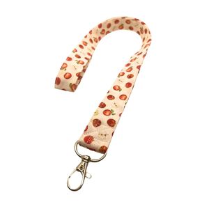 Apples Lanyard ID Badge Key Keeper Keychain Camera Strap Teacher Red Apples White