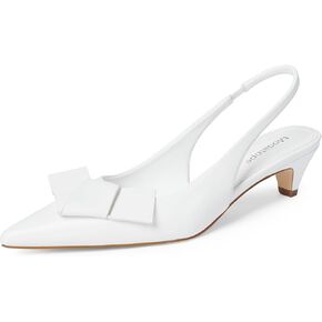 Modatope هريرة الكعوب للنساء القوس أشار مغلقة اصبع القدم Slingback كعب منخفض الصنادل النساء مضخات فستان الزفاف الأحذية in Kuwait