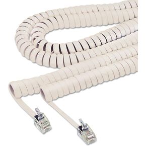 48100 Coiled Phone Cord Plug/Plug 12 ft. Ivory