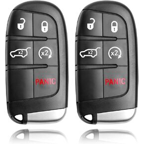 Self-Programmable Replacement for Proximity Smart Key Fob for Jeep Grand Cherokee 2014 2015 2016 2017 2018 2019 2020 2021 (FCC:M3N40821302 68143505AC 68143505AA ) 2 pcs