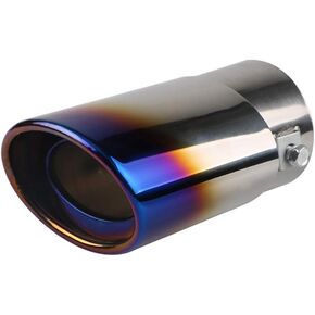 idain Universal Straight Type Stainless Steel Car Exhaust Tail Muffler Tip Pipes Fit Pipes Diameter 1.5" to 2.1"