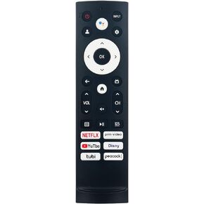 ERF3M90H Replace Voice Remote Applicable for Hisense Android TV 55U75H 75U75H 55U8H 65U7H 65U8H 55U7H 65U75H 75U7H 85U7H 75U8H 43A6H 50A6H 55A6H 65A6H 75A6H 43A68H 43A65K 50A65K 55A65K 65A65K 75A65K