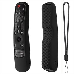 Remote Cover Compatible with LG TV Remote MR22GA/MR22GN/MR23GA,Silicone Case Cover for LG Magic TV LG C2 C3 G3 OLED Remote Cotroller Slicone Sleeve with Lanyard(Black)