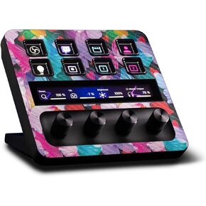 MightySkins Carbon Fiber Skin Compatible with Elgato Stream Deck + Prismatic Butterflies | Protective, Durable Textured Carbon Fiber Finish | Easy to Apply