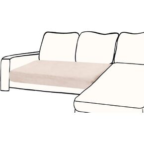 Couch Cover 1 Piece Love Seat Cover Velvet Sectional Couch Cushion Cover Separated L Shaped Sofa Slipcover Furniture Protector for Dogs Pets (LoveSeat or Sofa 2-Seater, Beige) in Kuwait