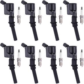 ApplianPar Ignition Coil and Spark Plug for Ford F150 F250 F350 E150 E250 E350 Excursion Expedition Explorer Mustang 4.6 5.4 V8