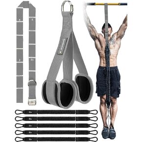 MANUEKLEAR 250lbs Adjustable Resistance Bands for Pull Ups, Assisted Pull Up Assistance Bands with Scale Adjustment, Pull Up Assist Band Machine with Leg Rests for Home Workout
