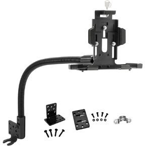 ARKON Mounts Metal Seat Rail or Floor Mount Locking Tablet Holder with Adjustable arm for car or Trucks, Works with iPad Air 5th Gen iPad 9th Gen, Easy Installation, Heavy-Duty Components TAB488L22AL