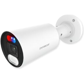 Seco-Larm EV-N1806-2W4D Enforcer Ultra-Low-Light 8MP Active Deterrence IP Camera, 1/1.8"" CMOS Sensor, 3840x2160 Resolution at 30fps, IP67 Weatherproof, Progressive Scan, 12VDC/PoE, 3DNR, White