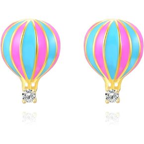 Yellow Gold Plated Sterling Silver Diamond 7days Earring Holiday,0.01ct,DEF VS~VVS,No fading, No allergies,Lab grown Diamond, Lucky, lover