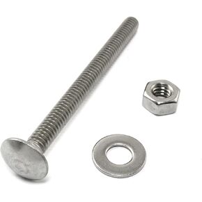 Carriage Bolt Pro Bamboo Kitchen 10PCS 1/4-20x2Inch Stainless Steel Carriage Screw Hex Nut and Flat Washer Kits