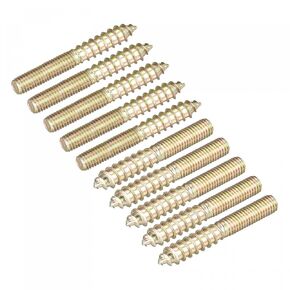 uxcell M5x25mm Hanger Bolts, 12pcs Double Ended Thread Dowel Screws for Wood Furniture