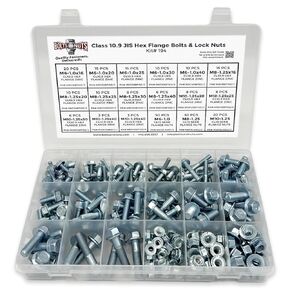 Grade 10.9 JIS Hex Flange Bolts Frame Cap Screws Zinc Class M6 M8 M10 J.I.S. Assortment Kit