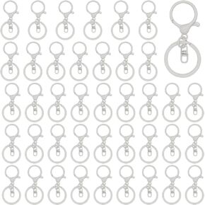 40 Pieces Lobster Claw Clasps Metal Lobster Clasp Keychain Clip Keychain Connector Accessories Crafts (Black)