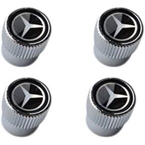 Mercedes Benz Genuine Q-6-40-8126 - Valve STEM CAPS, Black with Silver Star