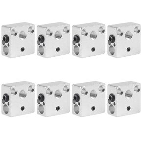 8 قطع محدثة من كتلة سخان النحاس المطلية بدرجة حرارة عالية CR-10 لطارد MK8 جميع المعادن Hotend Ender 3 V2 Ender 3 Pro Ender 5 Pro CR10 S4 S5 طارد الطابعة ثلاثية الأبعاد (النحاس)