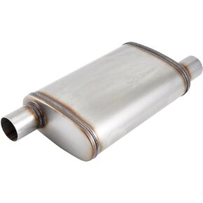 Universal Stainless Muffler Straight-Through Performance Muffler Exhaust FH1235 (center in | offset out, 3")